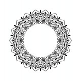 Ornamental round frame. Mandala. Limited edition, the motif and style will be diffrent in each picture. The center of the circle is left empty that could be used for text, image, or another element.