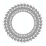 Ornamental round frame. Mandala. Limited edition, the motif and style will be diffrent in each picture. The center of the circle is left empty that could be used for text, image, or another element.