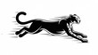 © Zavi - Black panther running vector illustration fast animal logo design template speed power wildcat icon
