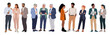 © Creative_Juice_Art - Different business team members standing, talking, communicating, taking part in business activities, meeting, brainstorming, coffee break. Multiracial people vector illustrations isolated