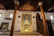 Inside view of 13th-century Aslanhane Mosque, known for its Seljuk-style tiled mihrab in old town Ankara, Turkey