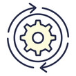© Krishna - Circular workflow with gear symbol representing process and automation.