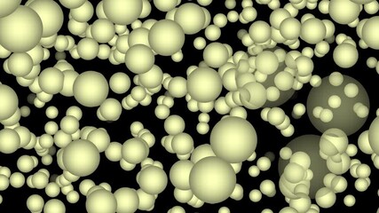 Wall Mural - Sphere Particles Tightly Packed Together Passing Quickly and Fading In and Out of Existance Randomly.