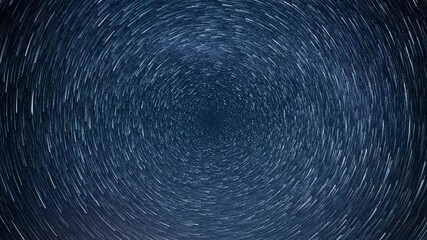 Wall Mural - Mesmerizing timelapse of star trails rotating around the celestial pole in a clear night sky meditation, milky way, star trails