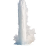 Geyser eruption on a transparent background. Nature. Geology. Wildlife. Landscape.