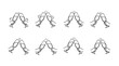 © MstMili - Celebratory clinking champagne glasses cheers icon set artistic hand drawn style vector