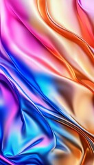 Sticker - colorful silk abstract background with flowing metallic hues and fluid movement for creative designs