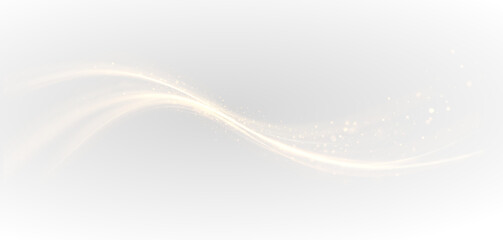 Wall Mural - Light, twirl, glitter,wave, magic in a golden glowing swirl. PNG with transparent background, perfect for Overlay, sparkle effects, fantasy light trails.	