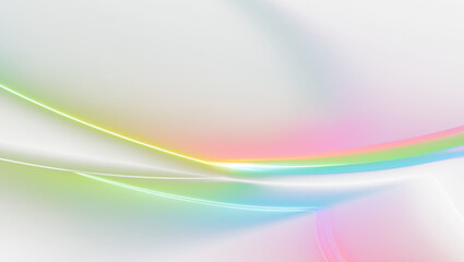 Wall Mural - Abstract rainbow light streaks flowing across a dark cosmic background with subtle glow