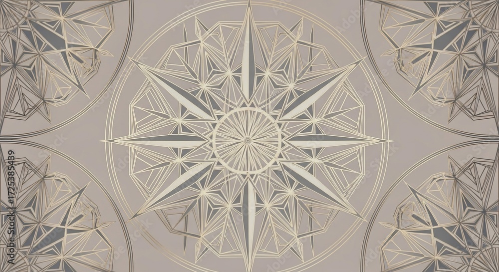 Geometric pattern with star shapes and circular designs in a ...