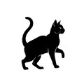 © Afnan - Black Cat Silhouette Standing with Curved Tail