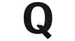 © Jauzan - Isolated black letter Q with unique design, perfect for graphic projects and typography