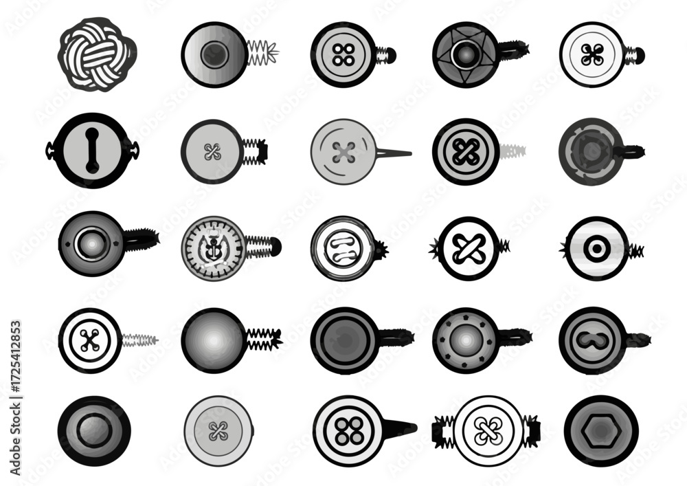 25 Button & Buttonhole Templates Fashion Technical Drawing ...