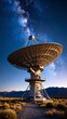 © firman - Giant Satellite Dish Observatory Under Starry Sky Telecommunications Innovation