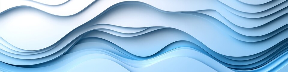 Canvas Print - pale blue wave texture in 3d style, modern abstract pattern for creative backdrops and designs