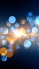 Wall Mural - Abstract Background with Bright Light Circles and Glittering Bokeh Effect, Dreamy and Decorative