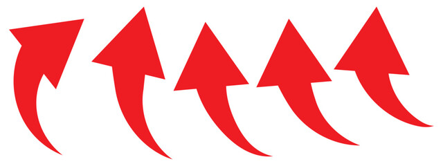 Wall Mural - Curved arrow icons. curved arrows set. arrow symbol collection. curve long arrow. vector design.