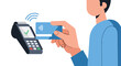 © Arsaka  Saka - Contactless payment transaction illustrating modern financial technology usage and ease of use at retail point of sale terminals