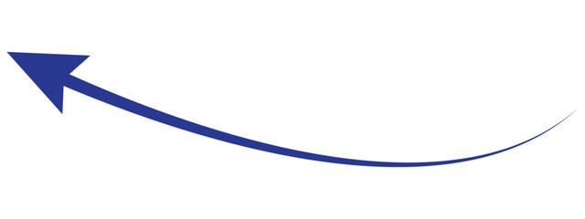 Wall Mural - Blue Long curve arrow business financial goal background design template.