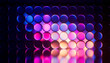 © Rendara Studio - Bright neon glass circles shine in dark 3D