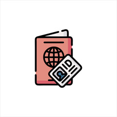 Wall Mural - Passport and Ticket