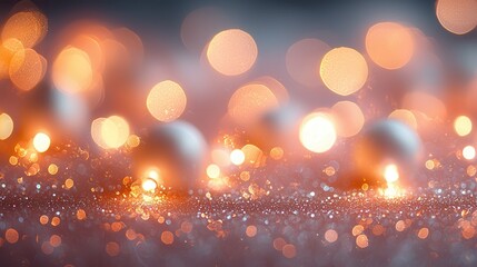 Wall Mural - Abstract bokeh lights with a soft, dreamy, and festive atmosphere.