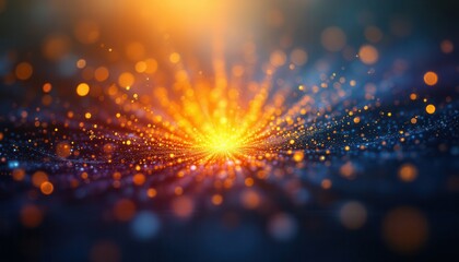 Wall Mural - Abstract Glowing Light Burst with Bokeh Effect