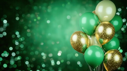 Wall Mural - Festive Balloons in Shades of Green
