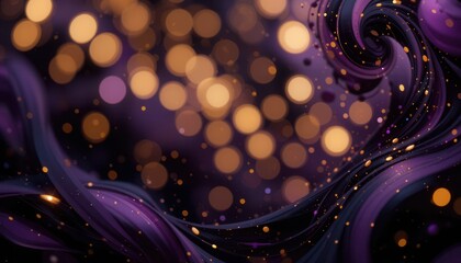 Wall Mural - Abstract Purple and Gold Bokeh Background