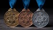 © Marco - Gold, silver, and bronze Winter Olympic medals with a snowflake in the middle. Concept for the 2026 Winter Olympic Games in Italy.