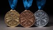 © Marco - Gold, silver, and bronze Winter Olympic medals with a snowflake in the middle. Concept for the 2026 Winter Olympic Games in Italy.