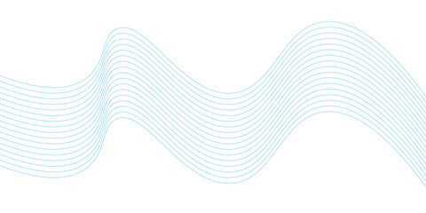 Wall Mural - Abstract Blue Wave Lines on White modern