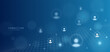 © ket4up - Network background with People Icons and Blue Grid. Connection Concept. Vector Technology Background