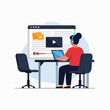 © Fan_ - Online Learning Experience Person Using Laptop Watching Educational Video Content on Computer Screen