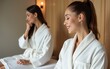 © Susan - Spa treatment two woman in bathrobe. High quality