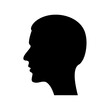 © Atique62 - Black silhouette of a man's head in profile on white background