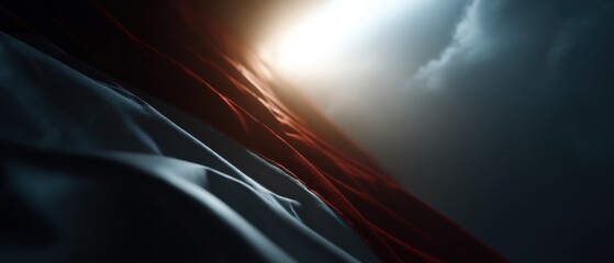 Wall Mural - abstract flowing fabric with dramatic lighting and dark sky, creating a sense of mystery and wonder 