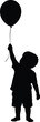 © Pvect02 - Silhouette of a child holding a single black balloon against white