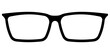 © Hussain - Black rectangular eyeglasses, simple design, clear lenses.