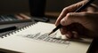 © meka - Architectural Drawing, A Hand Sketching a Cityscape in a Notebook