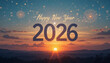 © NaveedSaeed - Sunset Style Happy New Year 2026 Background with Elegant Script and Vibrant Colors