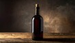 © Phu - Red wine bottle on a wooden table
