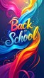 © Dollar - Vibrant colorful flowing ribbons background with 'Back to School' text