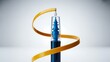 © Kolpona - Abstract Droplet and Blue Medical Device with Yellow Ribbon
