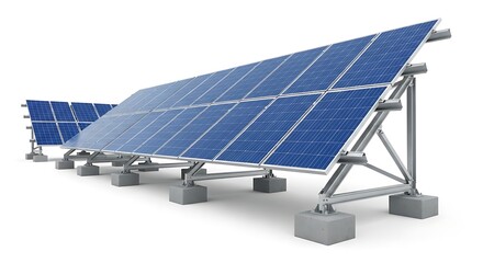 Solar panels on a white background