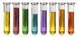 © PNGuin Studio - Set of laboratory test tubes with colorful liquids, isolated on transparent cutout background