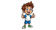© Gennyson Marinho - Adorable cartoon boy giving thumbs up with a cheerful smile, perfect for adding a positive vibe to any project or design needing a kid-friendly touch
