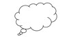 © Imaginary Form - Cloud Thought Bubble Outline Icon – Minimalist Black and White Illustration Isolated on Transparent Background PNG