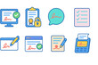 © Pointer Marker - Digital signature outline icon set. electronic agreement, security, contract icons.