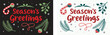 © Moina - Vector art of seasons greetings text with festive elements like candy canes and pine branches, in dark and light versions